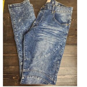 Maison Noir Men's Biker Moto jeans size 38 blue Washed Blue‎ Denim